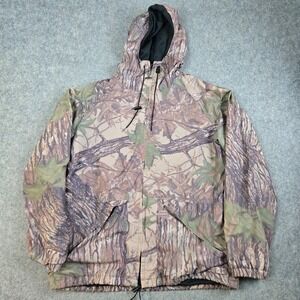 Vintage Walls Camo Jacket Mens XLT Waterproof Wind Proof Hooded Hunting Zip